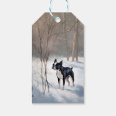 ボストンテリア 雪を降らせて クリスマス ギフトタグ (裏面)