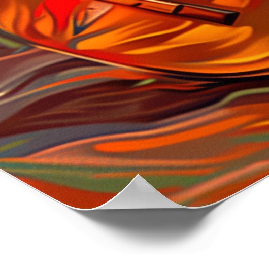 ボストンテ遊リアのギターのポスター – Cute Dog Mu ポスター (角)