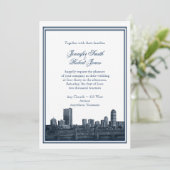 ボストンデスティネーションネイビー結婚式招待状 招待状 (スタンド正面)