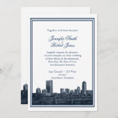 ボストンデスティネーションネイビー結婚式招待状 招待状 (正面/裏面)