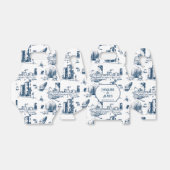 ボストントイルパーソナライズされたネイビーボックス フェイバーボックス (折り畳みなし)