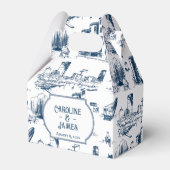 ボストントイルパーソナライズされたネイビーボックス フェイバーボックス (正面サイド)