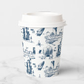 ボストントイルパーソナライズされたネイビー結婚ズ紙カップ 紙コップ (裏面)