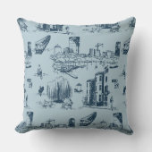 ボストントイレネイビーオンブルー装飾用クッション クッション (正面)