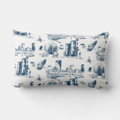 ボストントイレネイビーブルー装飾用クッション ランバークッション (裏面)