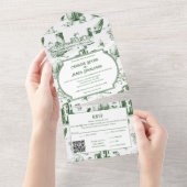 ボストントイレフォレストグリーンアリンワンウェディングイベント オールインワン招待状 (貼ってはがせる)