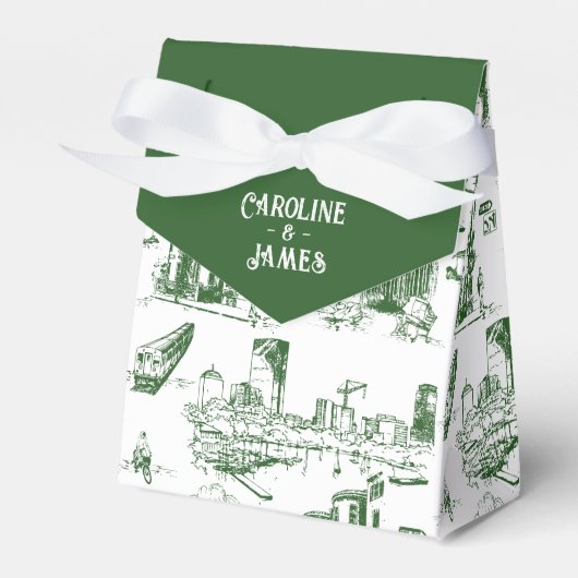 ボストントイレフォレストグリーンパーソナライズされたビーフボックス フェイバーボックス (正面サイド)