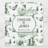 ボストントイレフォレストグリーンパーソナライズされたワインラベル ワインラベル (シングルラベル)