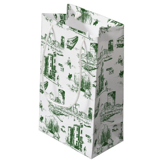 ボストントイレフォレストグリーンパーソナライズされた抱き枕 スモールペーパーバッグ (裏面アングル)