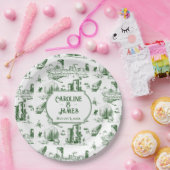ボストントイレフォレストグリーンパーソナライズされた紙プレート ペーパープレート (パーティー)