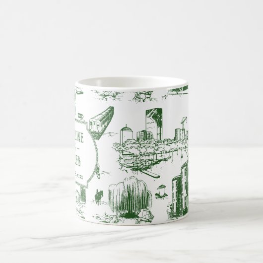 ボストントイレフォレストグリーン結婚ズ コーヒーマグカップ (中央)