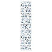 ボストントイレブラックアンドホワイト ショートテーブルランナー (正面)