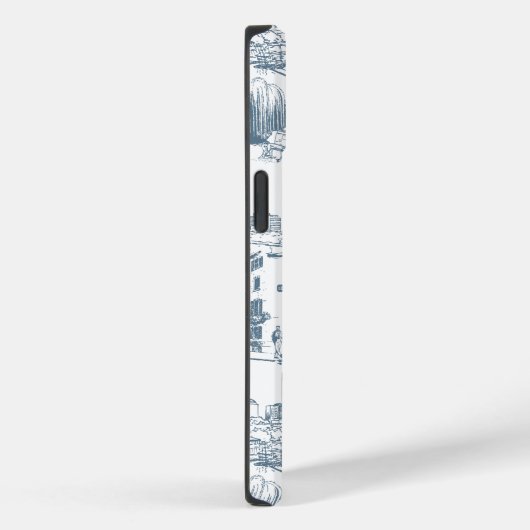 ボストントイレブルー&ホワイトフォンケース Case-Mate iPhoneケース (裏面 / 右)