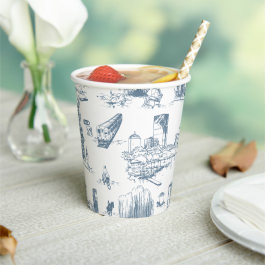 ボストントイレブルー 紙コップ (インサイチュ)