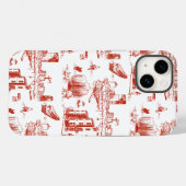 ボストントワ赤と白ールケース Case-Mate iPhoneケース (裏面 (横))