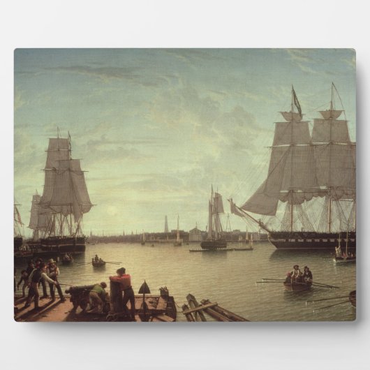 ボストンハーバーから憲法埠頭 フォトプラーク (正面)