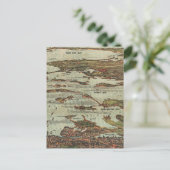 ボストンハーバーバーズワイビューの地図 ポストカード (スタンド正面)