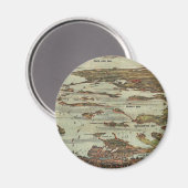 ボストンハーバーバーズワイビューの地図 マグネット (正面/裏面)