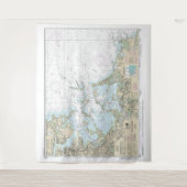 ボストンハーバー航海のチャート13270 タペストリー (正面)