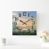 ボストンハーバー1854 スクエア壁時計 (ホーム)