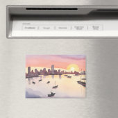 ボストンハーバー | ウォーターカラーシティマサチューセッツ マグネット (インサイチュ (食洗機))