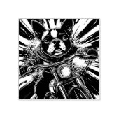 ボストンバイクもしくは自転車に乗る人テリアウッドアートスタンプ ラバースタンプ (インプリント)