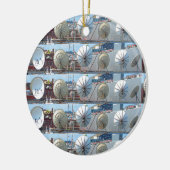 ボストンパラボラアンテナのインターネットTVコミュニケーションハブ セラミックオーナメント (左)