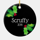 ボストンパーソナライズなテリア セラミックオーナメント (裏面)