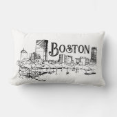 ボストンブラック&ホワイト枕 ランバークッション (正面)