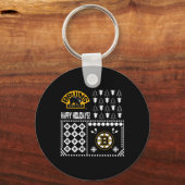 ボストンブルインズ醜いクリスマスホリデーセーター キーホルダー (正面)