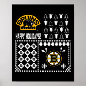 ボストンブルインズ醜いクリスマスホリデーセーター ポスター (正面)
