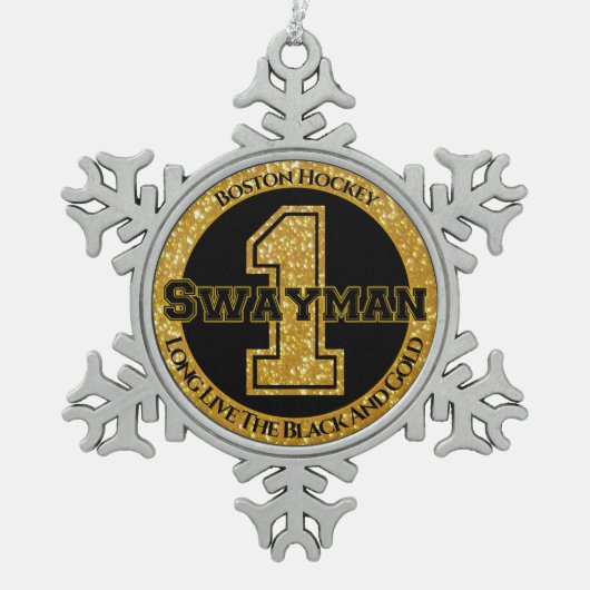 ボストンホッケースワイマン1 スノーフレークピューターオーナメント (正面)