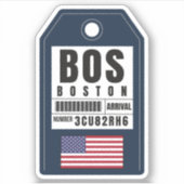 ボストンボーディングパス – Massachusetts BOS シール (正面)