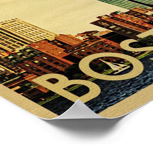 ボストンポスターヴィンテージ旅行ポスターハーバースカイライン ポスター (角)