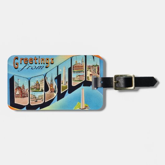 ボストンポストカードラゲージタグ ラゲッジタグ (正面横)