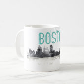 ボストンマサチューセッツスカイライン-飲むマグ コーヒーマグカップ (正面左)