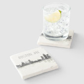 ボストンマサチューセッツスカイライン- Stomeはcoasteを飲みます ストーンコースター (横)