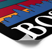 ボストンマサチューセッツヴィンテージシティスケープ ポスター (角)