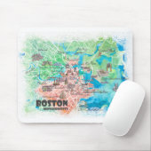 ボストンマサチューセッツ図解入りの、写真付きの州の地図と道路 マウスパッド (マウス)
