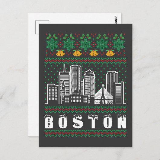 ボストンマサチューセッツ州の醜いクリスマス ポストカード (正面/裏面)