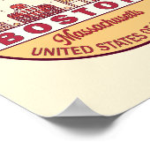 ボストンマサチューセッツ州シティスカイラインエンブレム ポスター (角)