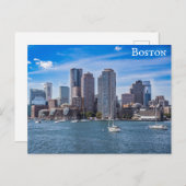 ボストンマサチューセッツ州シティスカイラインハーバートラベル ポストカード (正面/裏面)