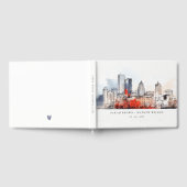 ボストンマサチューセッツ州シティスケープのウォーター結婚カラー ゲストブック (全面)