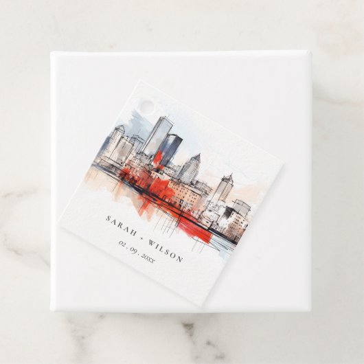 ボストンマサチューセッツ州シティスケープのウォーター結婚カラー フェイバータグ (インサイチュ)