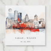 ボストンマサチューセッツ州シティスケープのウォーター結婚カラー フェイバータグ (正面)