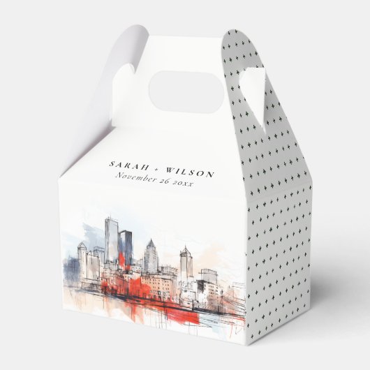 ボストンマサチューセッツ州シティスケープのウォーター結婚カラー フェイバーボックス (裏面サイド)