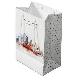 ボストンマサチューセッツ州シティスケープのウォーター結婚カラー ミディアムペーパーバッグ