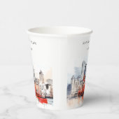 ボストンマサチューセッツ州シティスケープのウォーター結婚カラー 紙コップ (右)