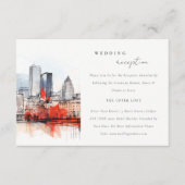 ボストンマサチューセッツ州シティスケープ結婚披露宴 エンクロージャーカード (正面)