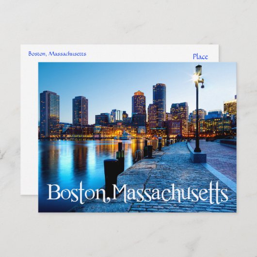 ボストンマサチューセッツ州スカイラインアットサンセットポストカード ポストカード (正面/裏面)